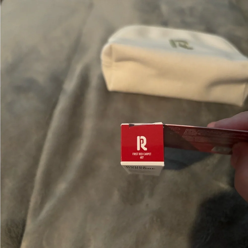 Rabanne White Cosmetic Pouch with Embroidered Logo
